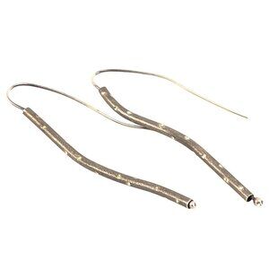 Sterling Silver 925 Oxidized Long Dangle Earrings Branch Like Earrings